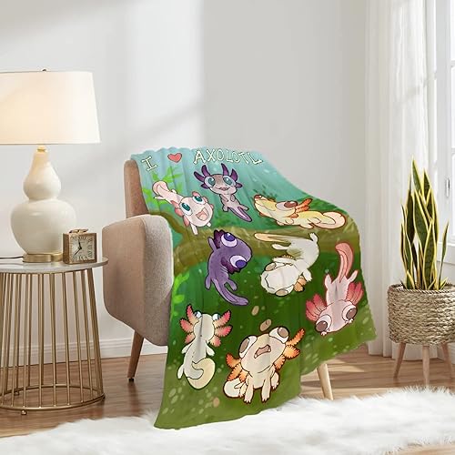 Miniatura 3 de Axolotl & Sea Weed - Manta de franela para acuario, manta de microfibra de forro polar, ligera, suave y acogedora para todas las estaciones en casa,