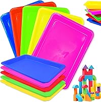 Anyumocz 10 Pack Large Plastic Art Trays, 5 Colors Kids Crafts Organizer for Painting, Beading, DIY Projects & Painting