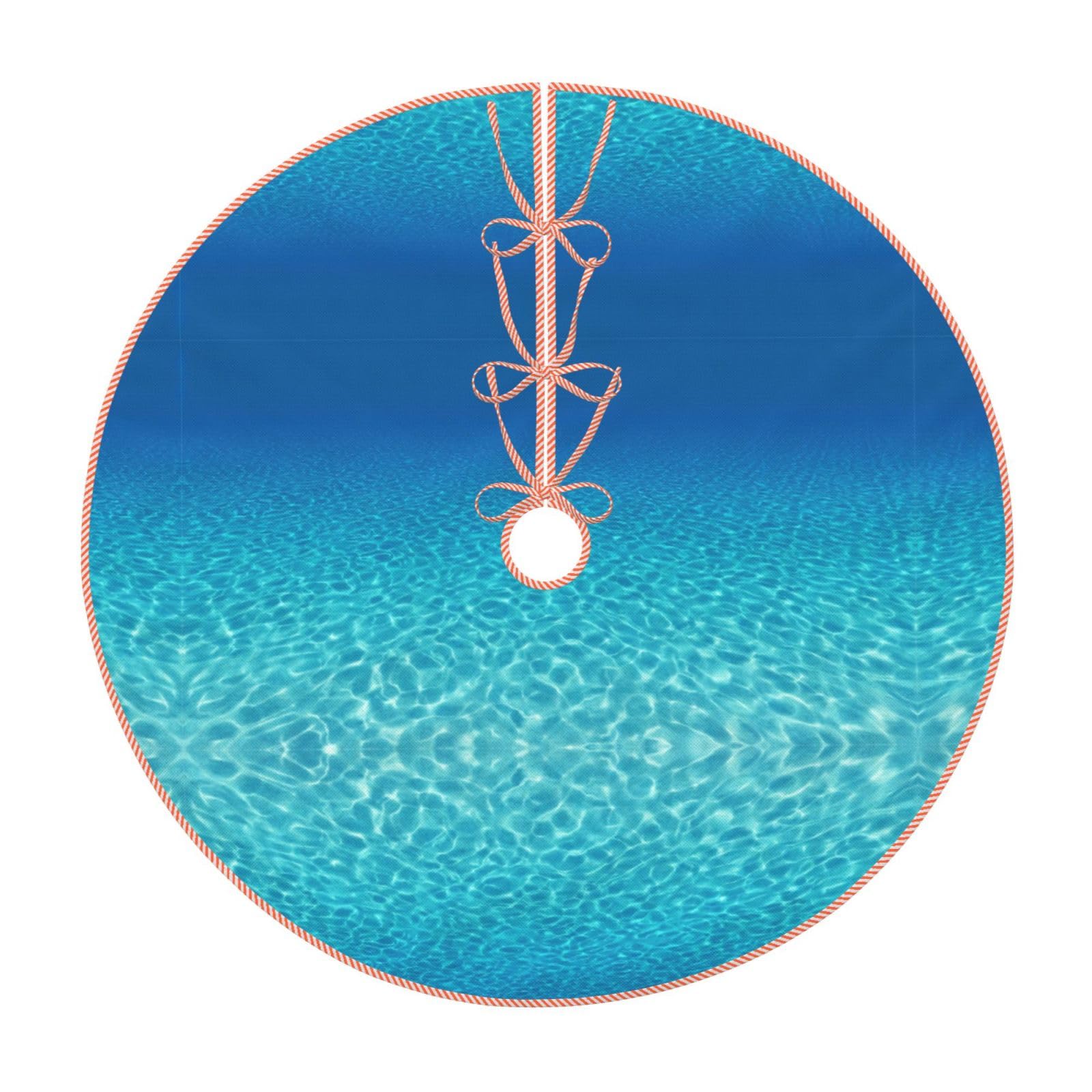 Christmas Tree Skirt Tranquil Underwater Scenery Print Xmas Tree Skirts Home Holiday Party Ornaments Holiday Decor