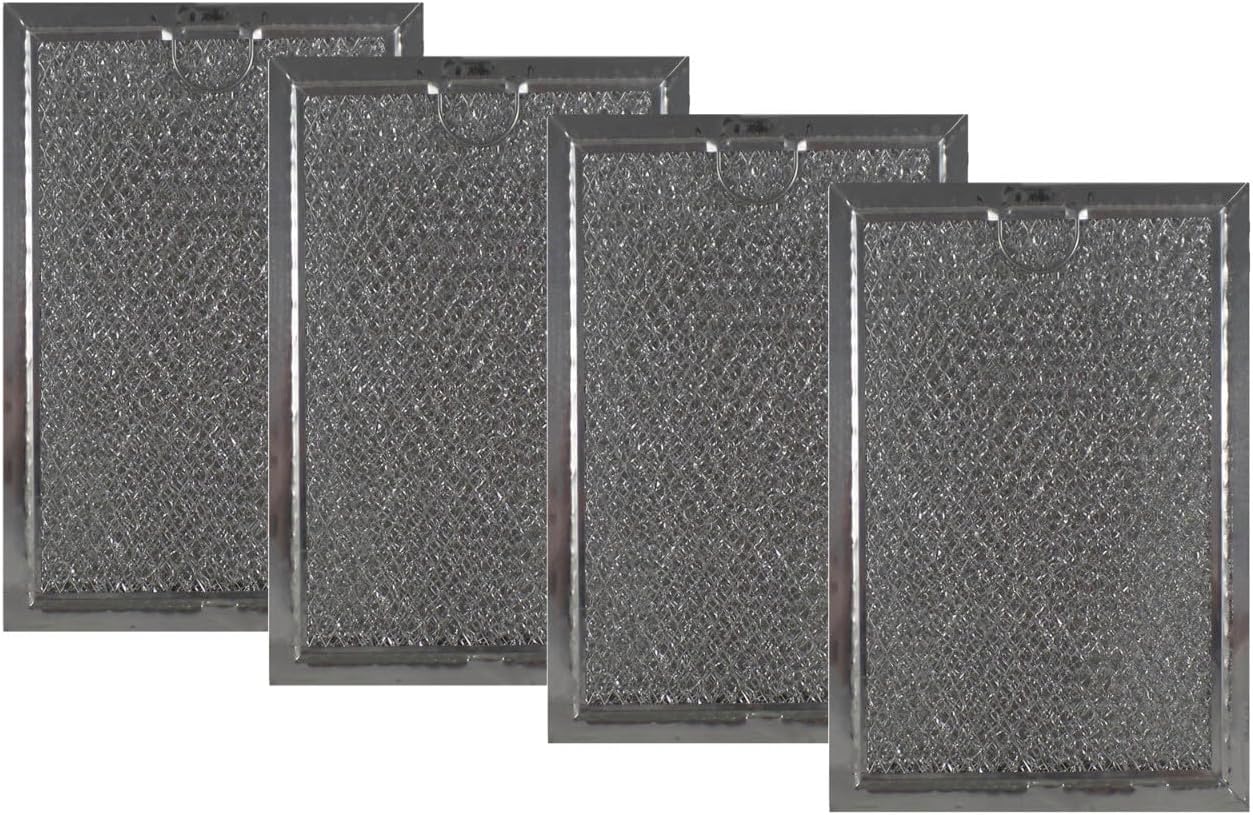 Replacement for (4 PACK) Aluminum Grease Mesh Microwave Oven Filters 5" x 7-5/8" x 3/32"