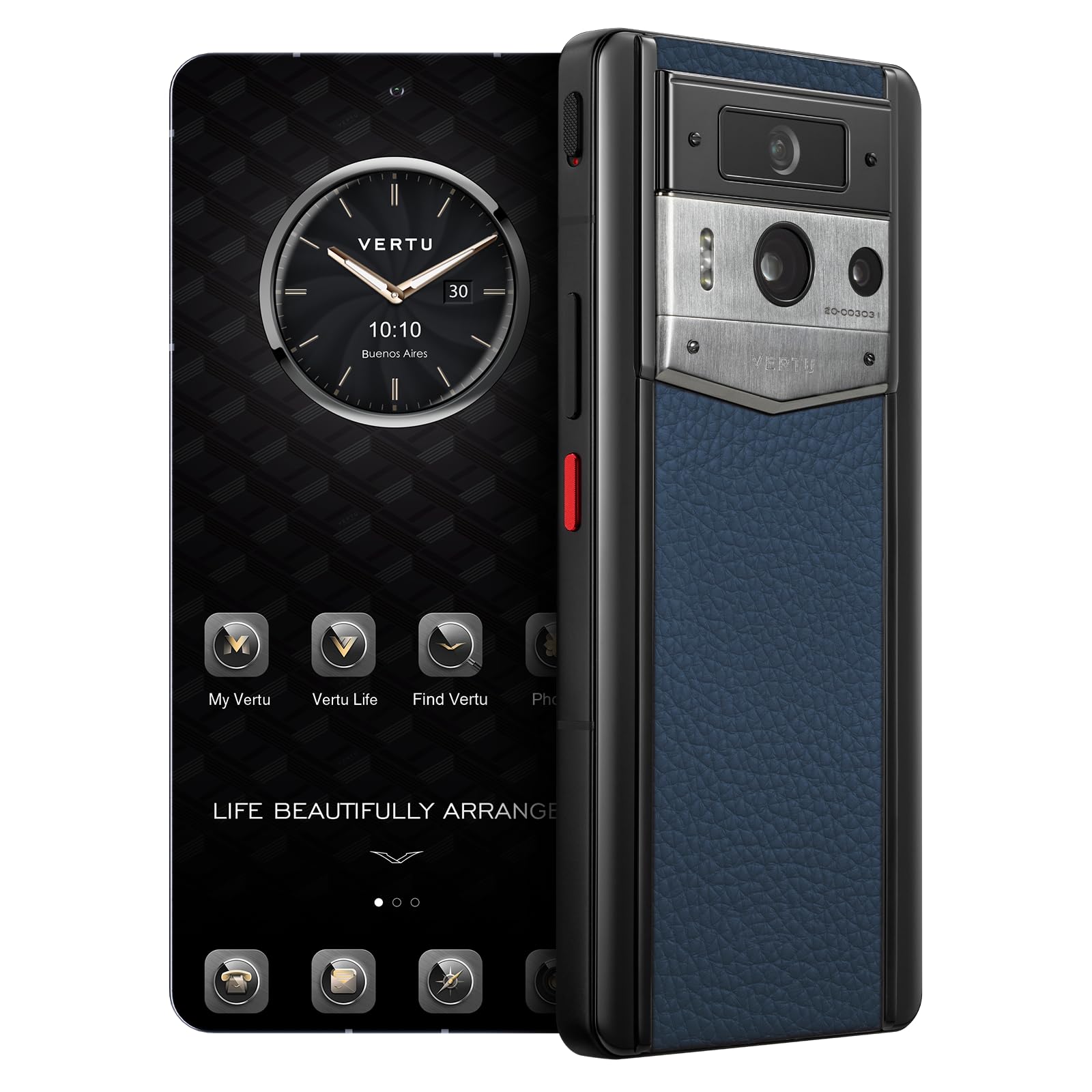 VERTU META 2 Calfskin 5G AI Phone, Unlocked Android Web 3.0 Smartphone, 3  Systems, 50MP Camera, 120Hz 1.5K 1260×2800 AMOLED Display, Dual SIM, 65W  Fast Charge (Blue(Silver Case), 512 GB): Buy Online