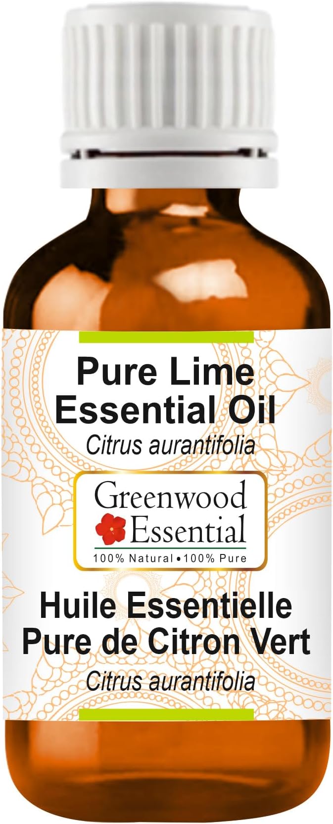 Greenwood Essential Lime Essential Oil (Citrus aurantifolia) Pure | Non-Sticky | Non-greasy | Lightweight | Men & Women | All Skin Types | Steam Distilled 15ml