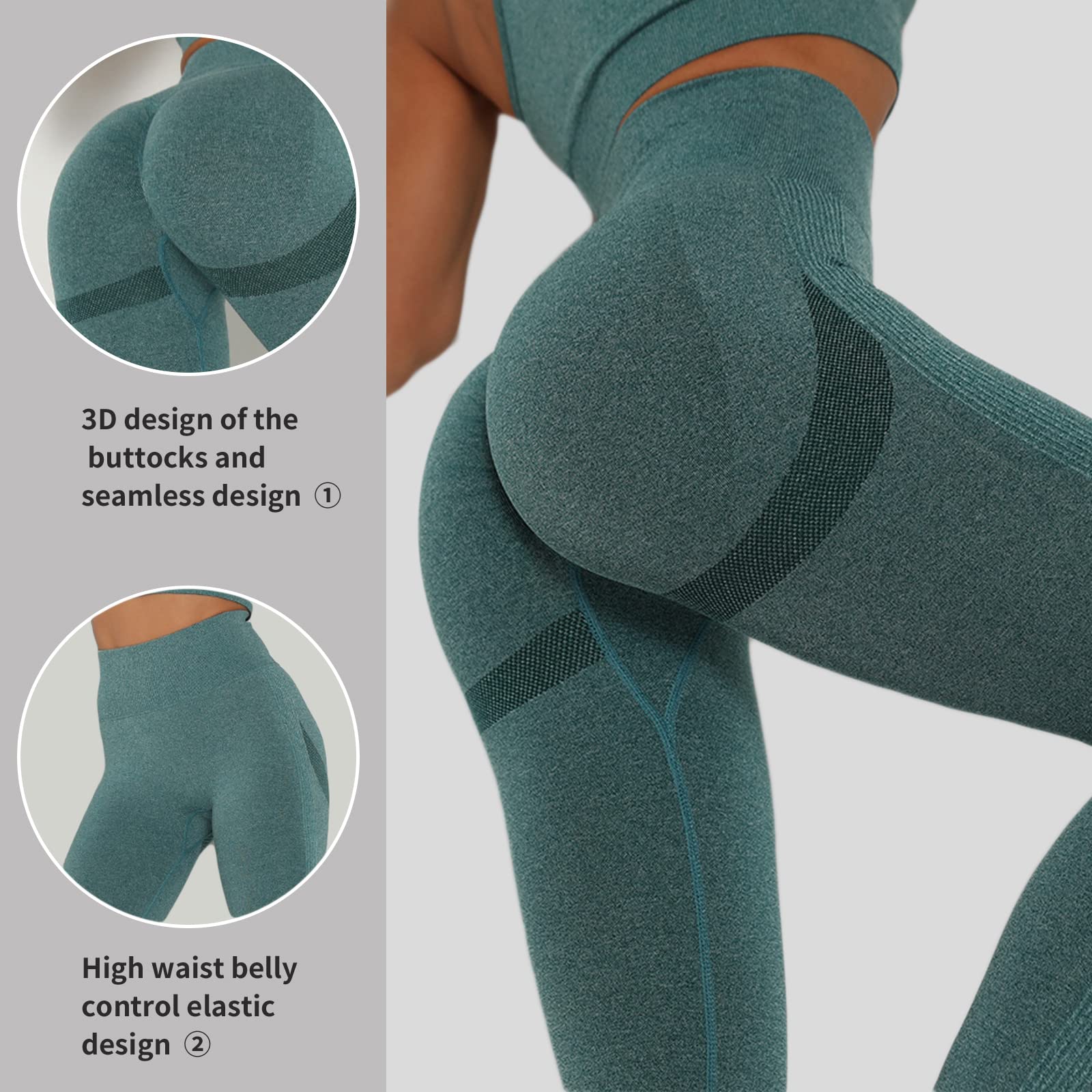 Merlvida Leggins Sportivi Donna Vita Alta Leggings Push Up Pantaloni Palestra Controllo della Pancia Anticellulite Pantacollant Opaco Elastici Tuta Collant Abbigliamento Sportivo Donna Yoga Fitness