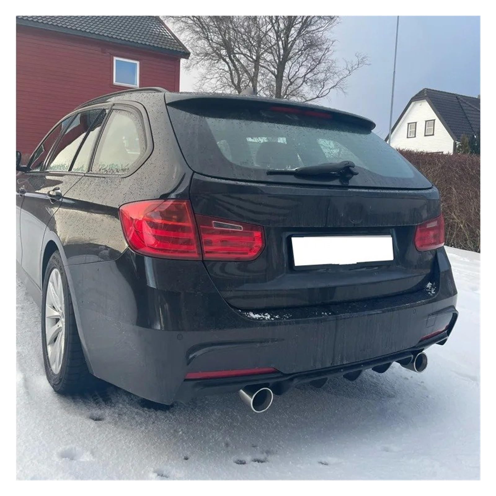 Terminale Scarico Auto Doppio Terminale Scarico Per BMW F30 F31 320i 318i Look Sportivo Tubo Per Auto Punta Silenziatore Ugello Scarico In Acciaio Inossidabile 304 Punta Silenziatore(Silver H)