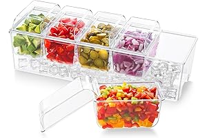 Lifewit Ice Chilled Condiment Caddy with 5 Containers