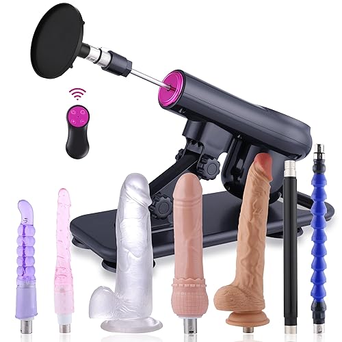 Sex Machine Dildo Machine for Women,Fuck Machine with Powerful Suction Cups,Thrusting Machine with 3Xlr Connector,Thrusting Machine with 8 Attachments Sex Toys