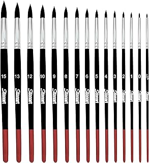 Watercolor Paint Brushes,15 PCS Professional Round Paint Brushes, Different Sizes Round Pointed Tip to Bigger Size Paintbrushes for Watercolor, Acrylics, Gouache,Oil, Ink, Artists, Beginners
