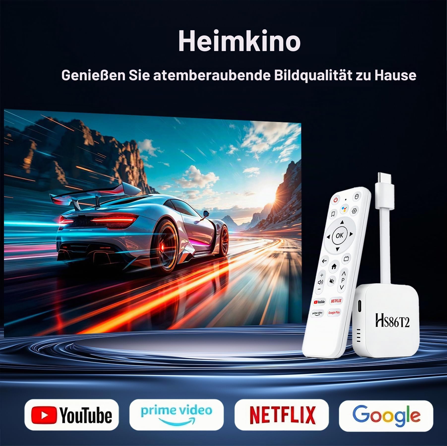 Neuestes Smart TV Stick Android 14.0 2026 4K @60fps Ultra HD TV-Stick Android Box 2 GB RAM 16 GB ROM RK3518 Prozessor Dual WiFi 6 2.4G/5G BT5 HDR10+ USB2.0 HDMI 2.0 mit Bluetooth Sprachfernbedienung