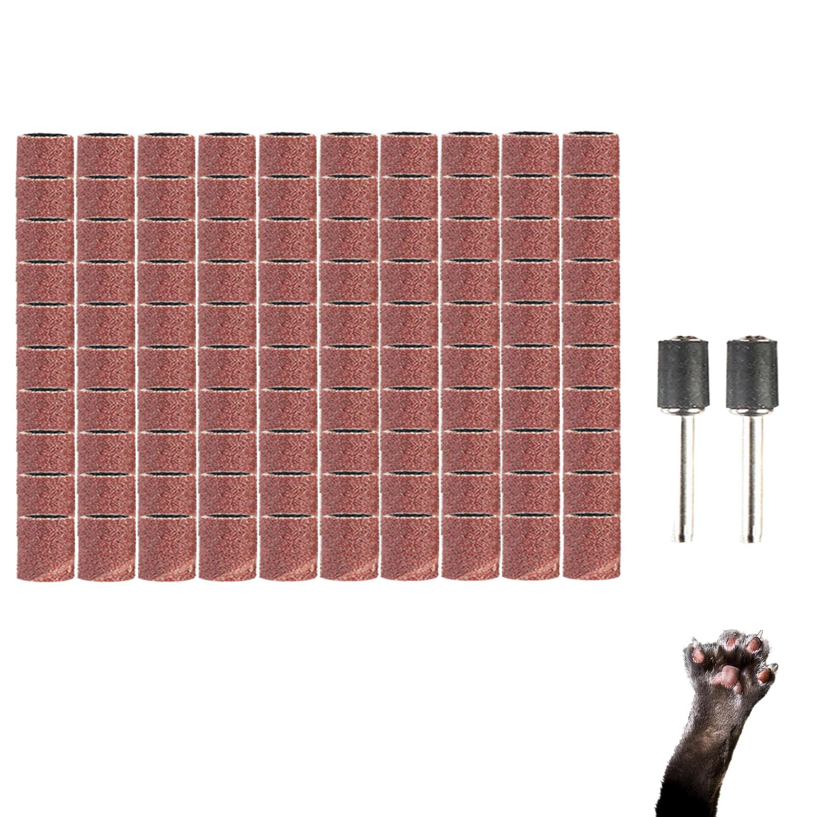 Pet Nail Grinder, Sandpaper Replacement Kit | 13mm Multi Sized Sanding Band Rings 25g Black Grinding Polishing Tool Set Grooming Supplies For Professional Dog Claw Maintenance