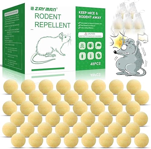 Repelente de roedores con aceite de menta, bolas repelentes de ratones, ratas y ardillas para garaje, ático, motores de automóviles, disuasorio