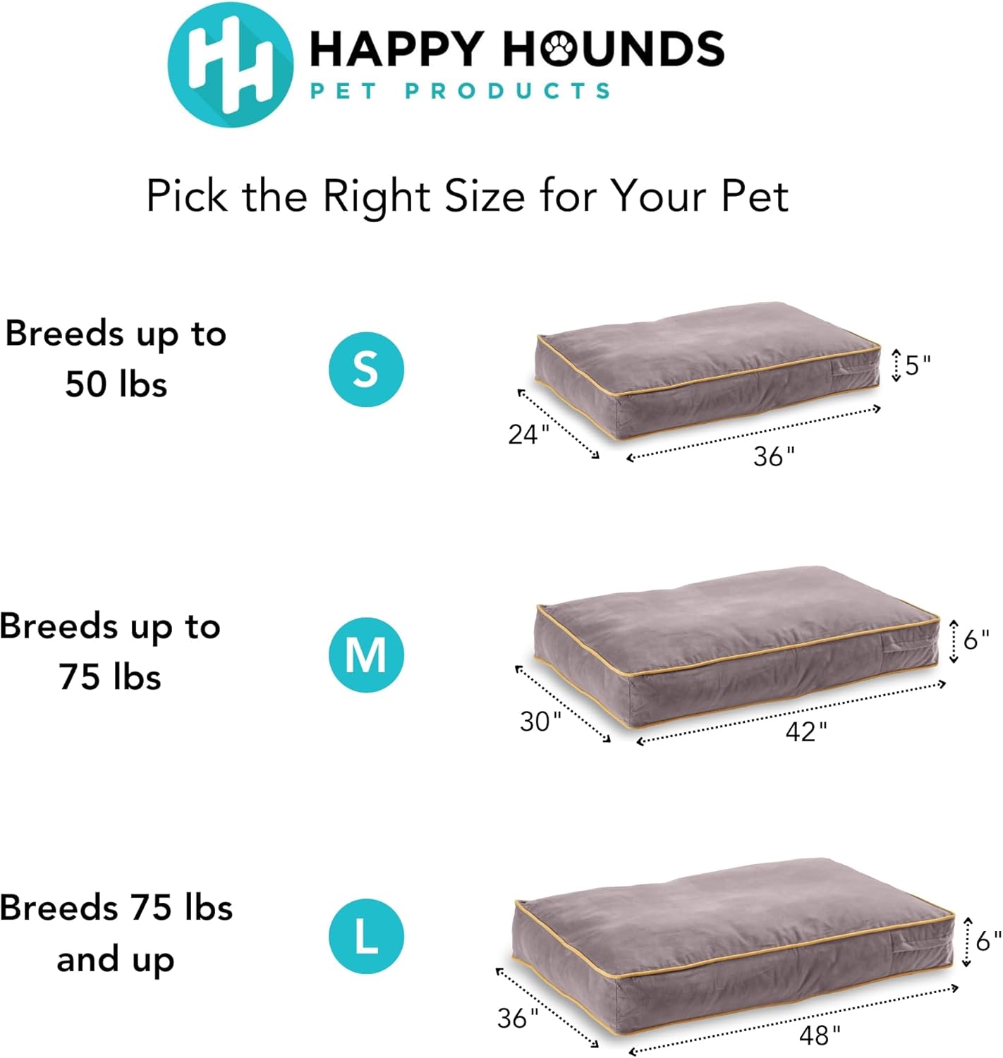 Buster Reversible Rectangle Pillow Style Dog Bed, Beige, Small (36 x 24 in.)