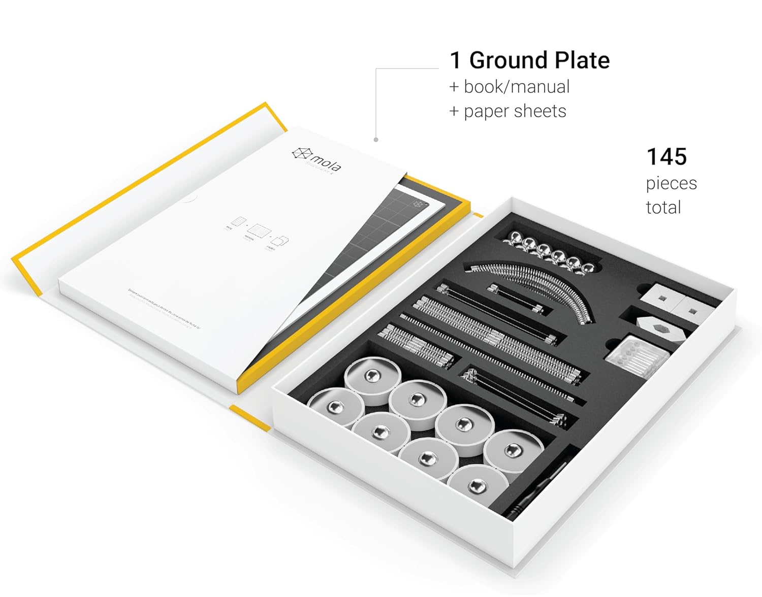 Mola Structural Kit 4 | Magnetic Modular Kit for Engineering and Architecture Education | 145 Pieces + Practical Guide