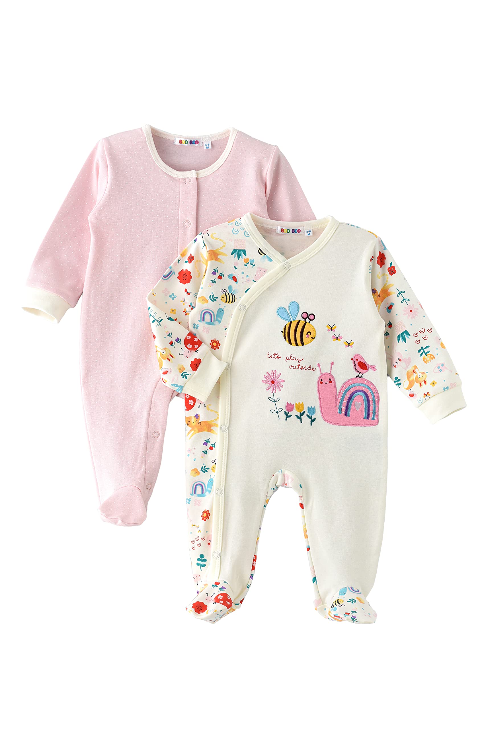 BooBoo Kids Garden Range 2 Pack sleepsuits