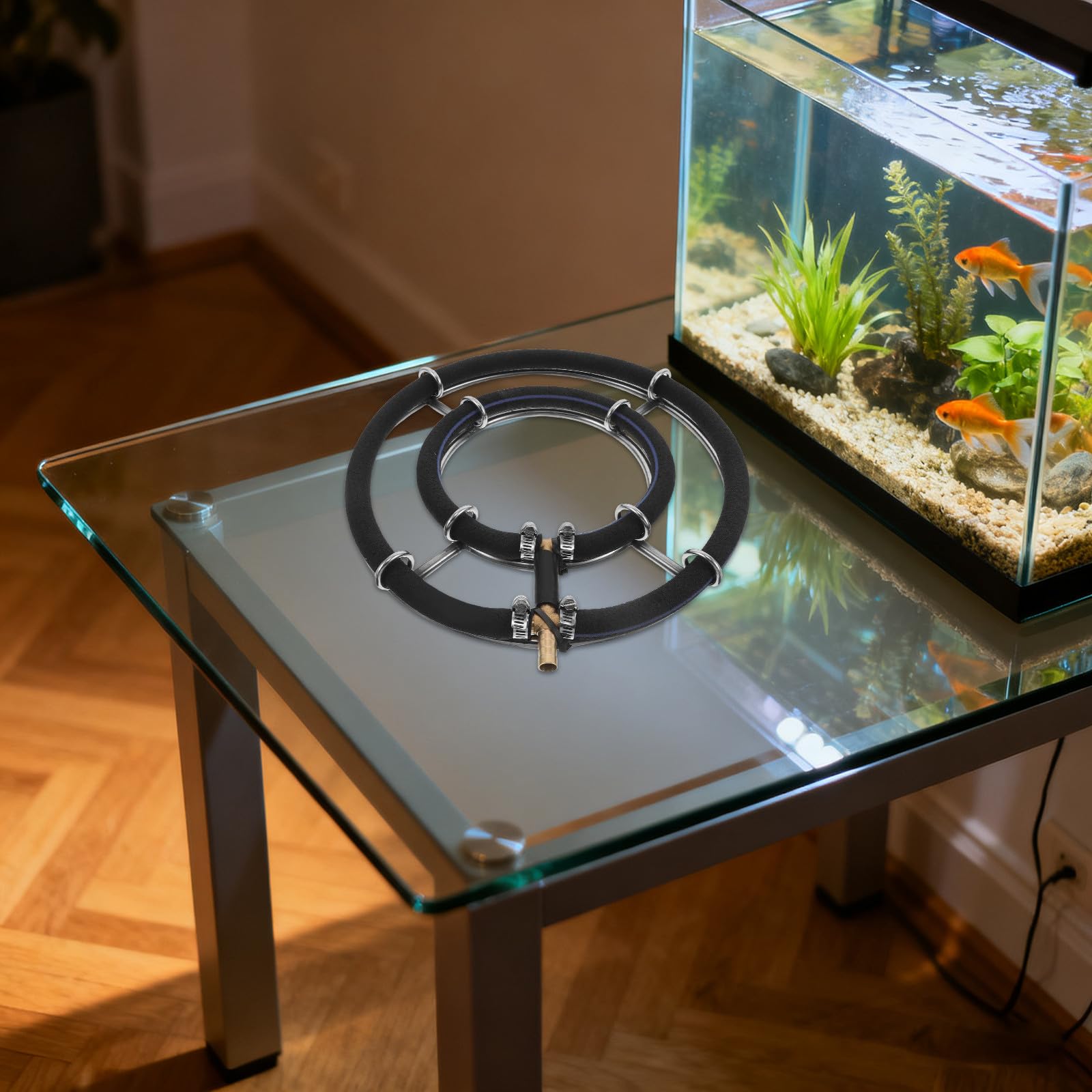 UPKOCH Aerator do akwarium Generator bąbelków Dyfuzor do stawu Dysk z kamieniem napowietrzającym Mini pompa powietrza Akcesoria Pierścień ze stali nierdzewnej do bąbelków Bąbelek do wody Kamień