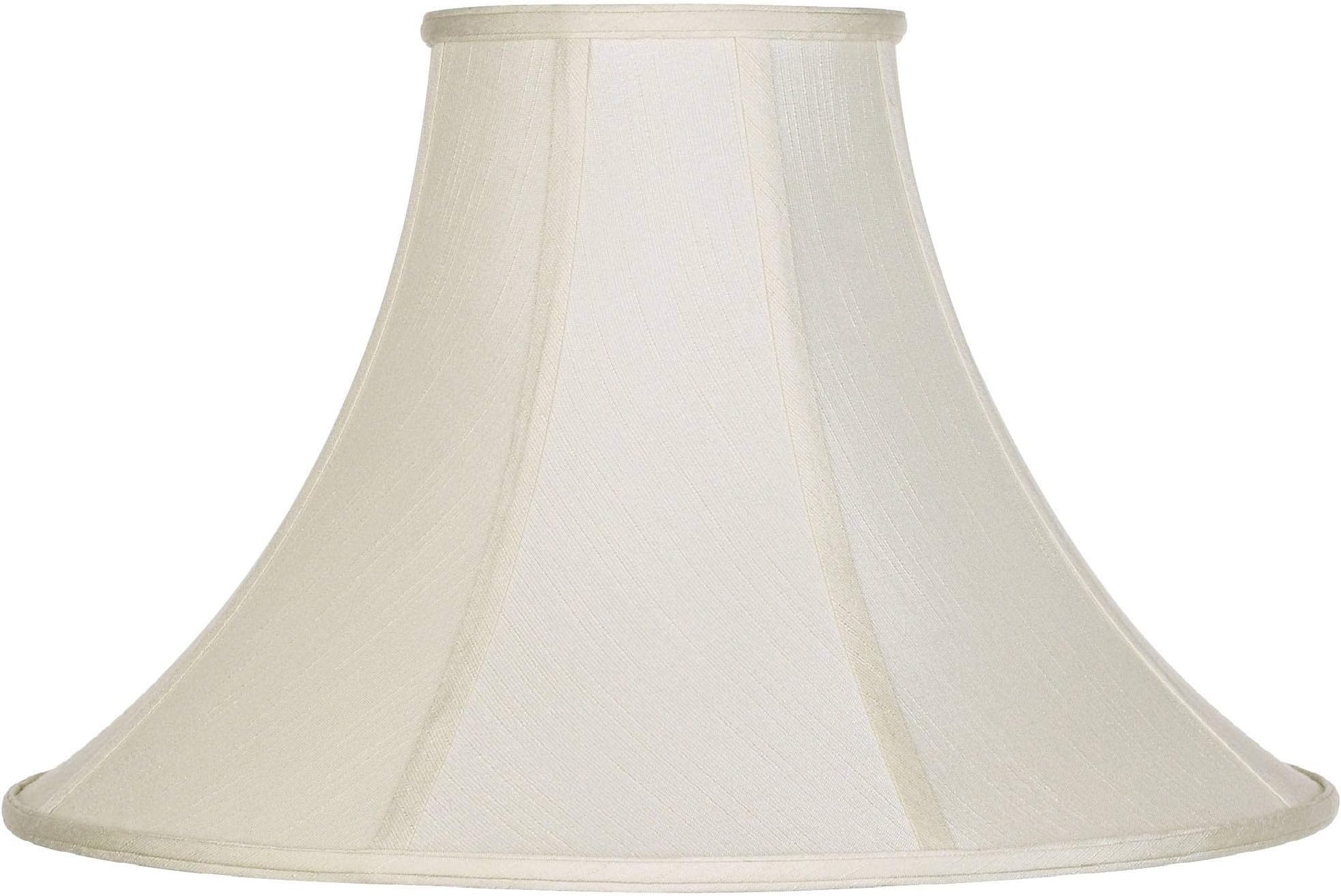 Creme Large Bell Lamp Shade 7" Top x 20" Bottom x 13.75" Slant x 12.25" High (Spider) Replacement with Harp and Finial - Springcrest