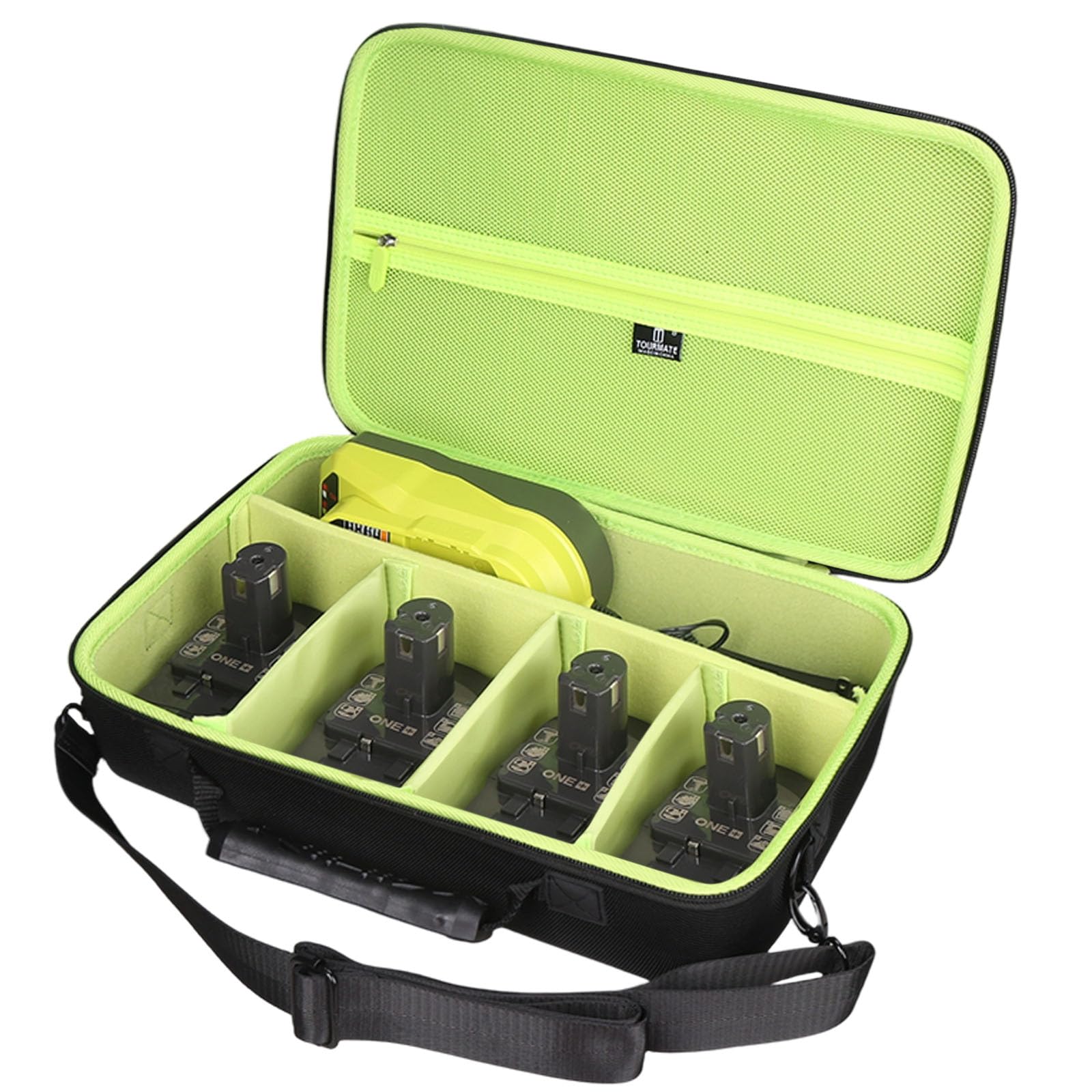 Tourmate Custodia rigida per RYOBI ONE+ 18V Cordless 1/2" Drill PCL206B - Custodia da viaggio per RYOBI ONE+ 18V Cordless 1/4"/18V, 3/8" (scatola in vendita) (nero e verde, M)