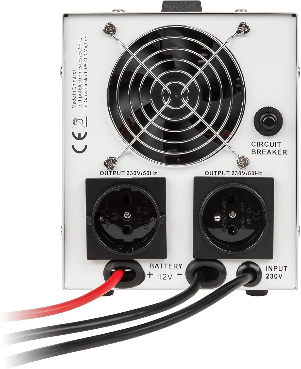 Close-up of the rear connections of the KEMOT PROsinus-700 inverter.