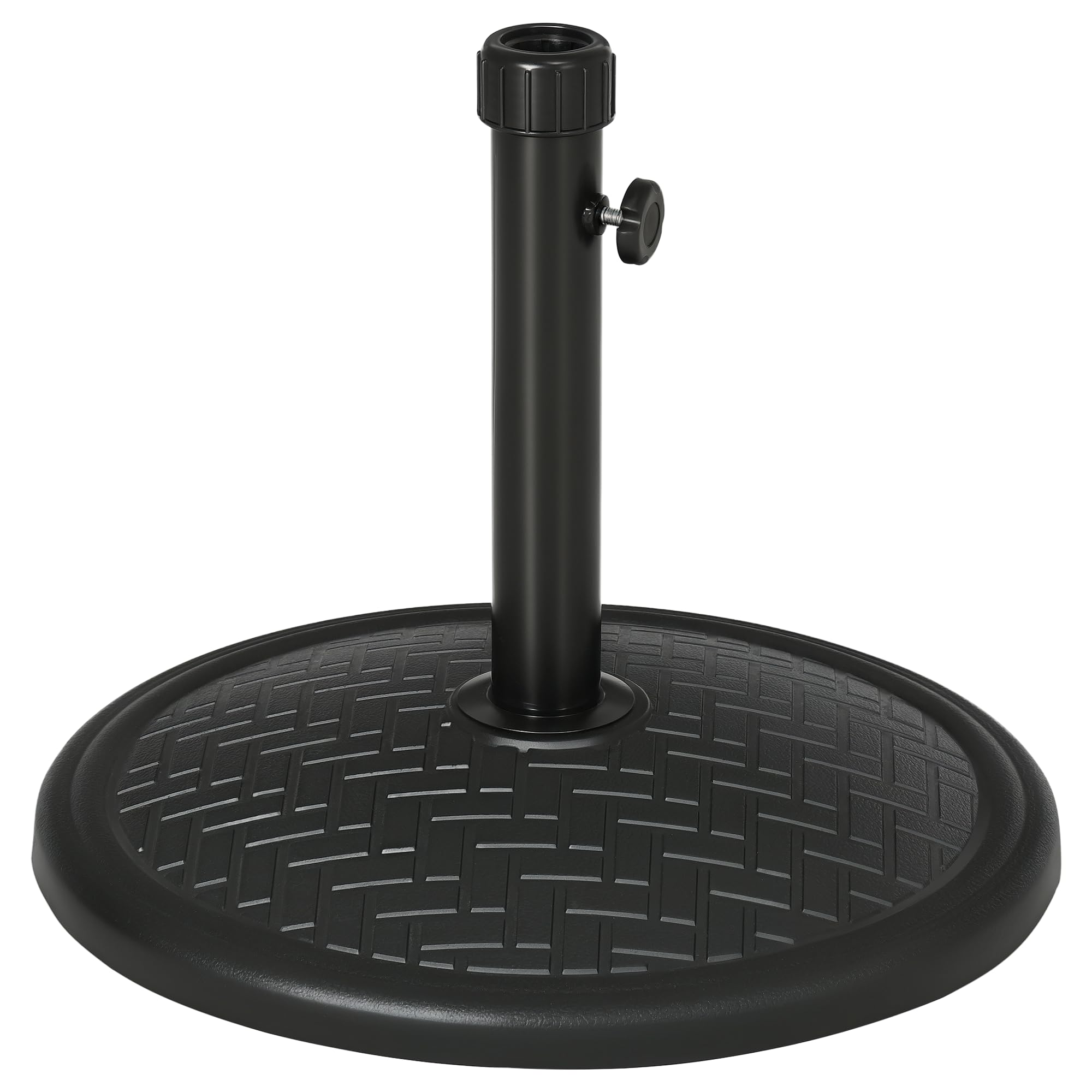 Outsunny Base de Sombrilla 14 kg para Mástil Ø32-38 mm Ø46x34 cm Negro | Hormigón, Soporte para Parasol, Pie de Parasol, Jardín, Terraza, Patio