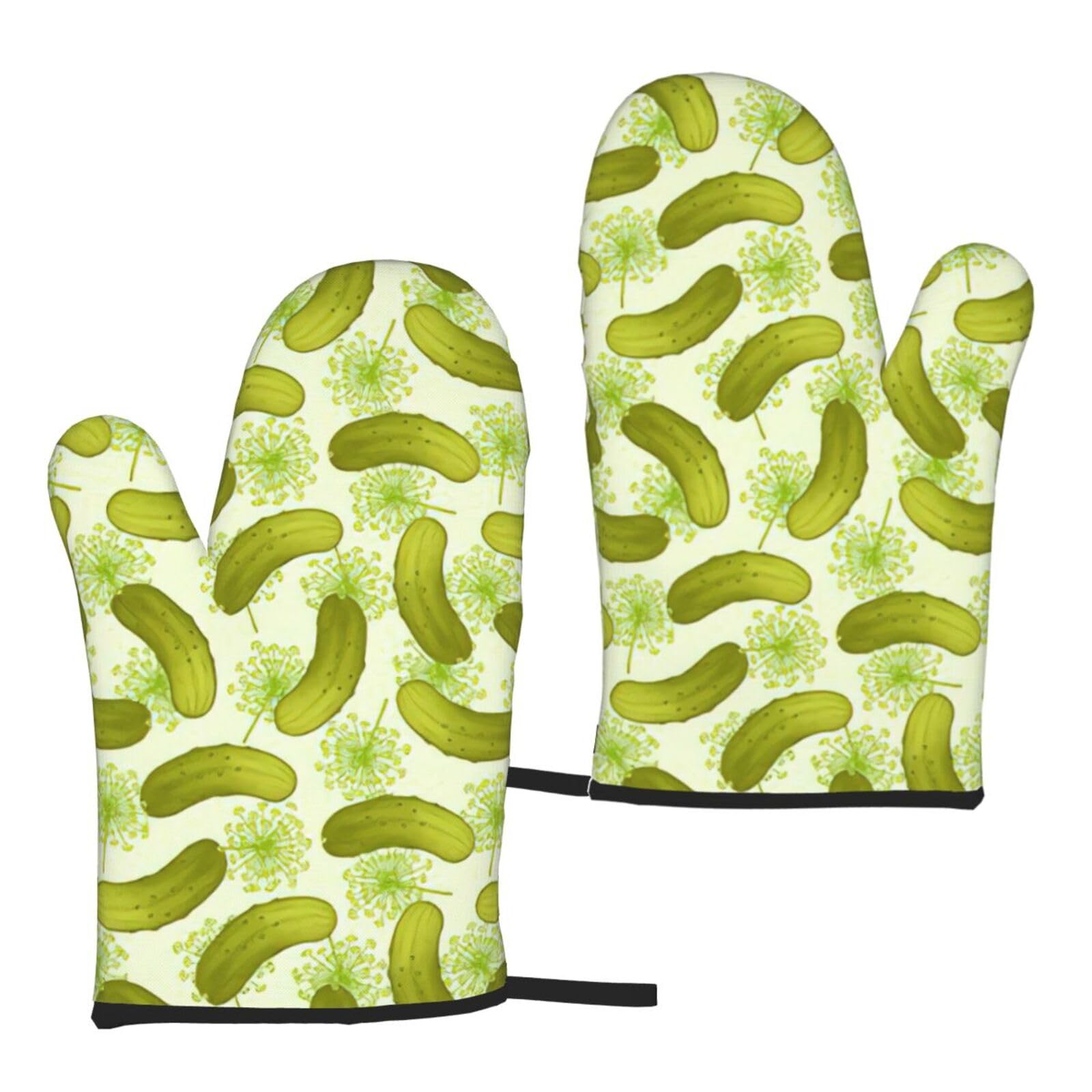 Sushi Dill Pickles Print Women Men Universal Fit Heat Resistant Oven Gloves Cooking Grilling Indoor Outdoor