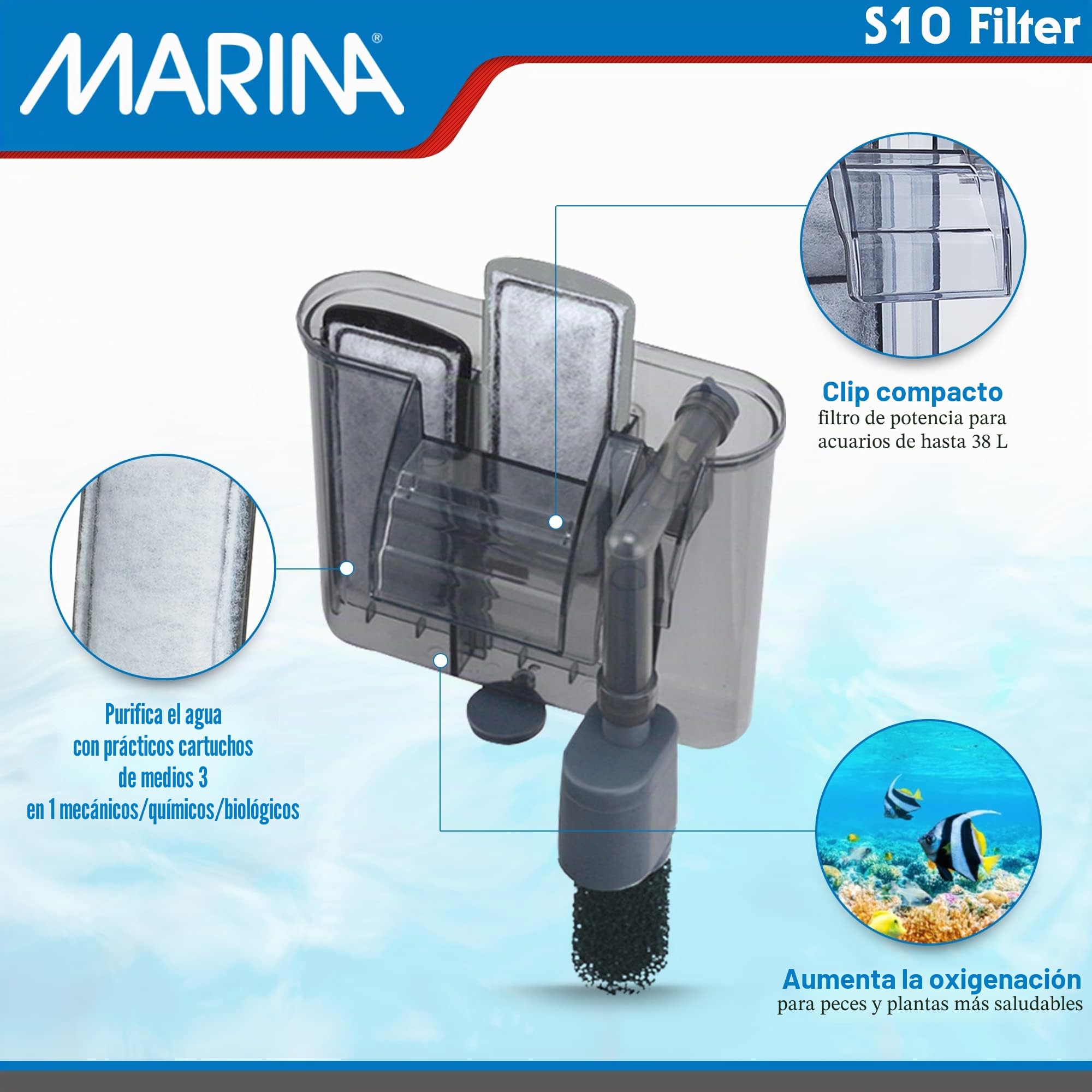 Marina Filtro Slim 10, 1 Unidad (Paquete de 1)