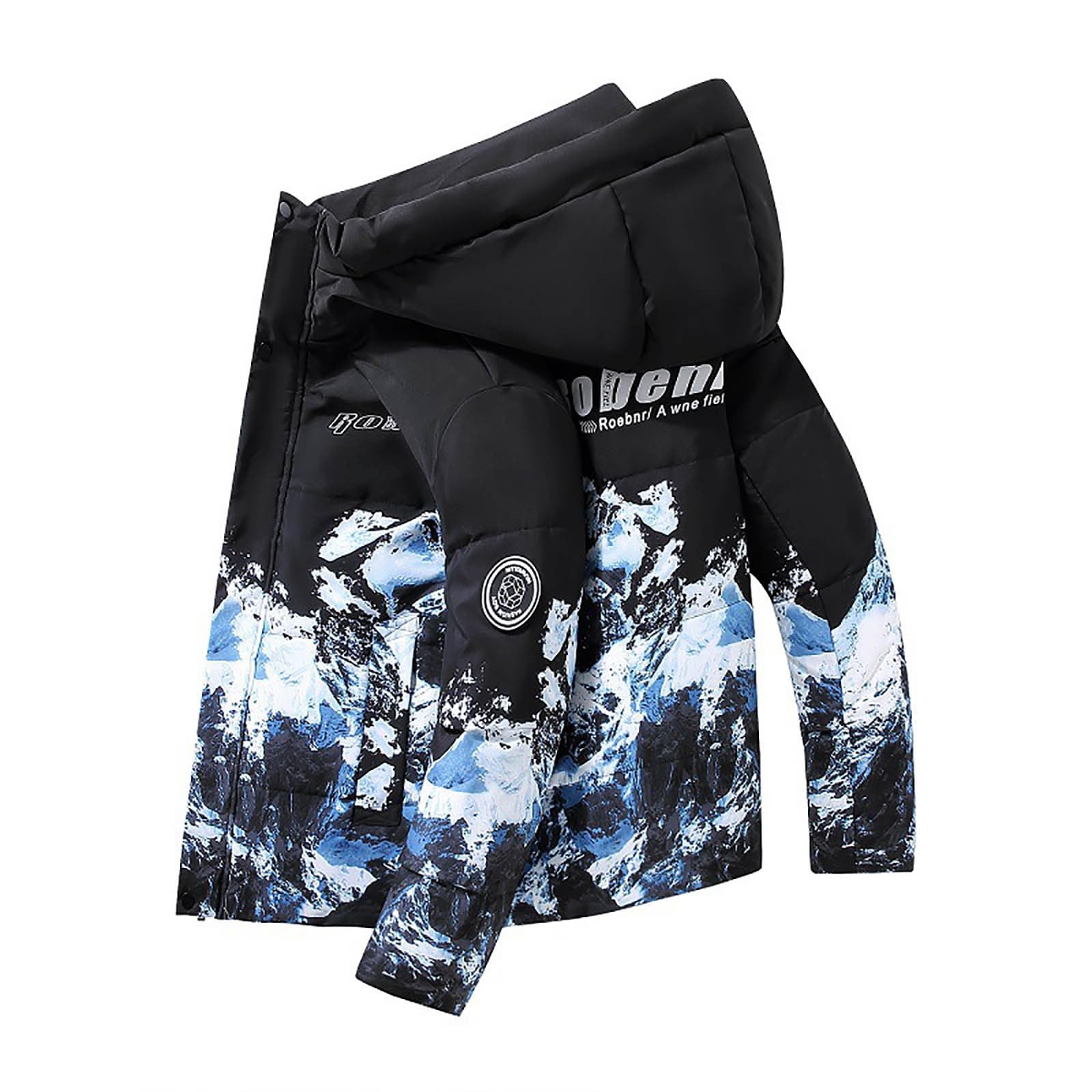 Genérico Chaqueta Impermeable Hombres, Chaqueta Acolchada Hombre, con Cremallera con Bolsillos con Capucha Manga Larga Chaqueta Plumas Color Sólido Casual Cómodo Abrigo Adecuado para Uso Diario