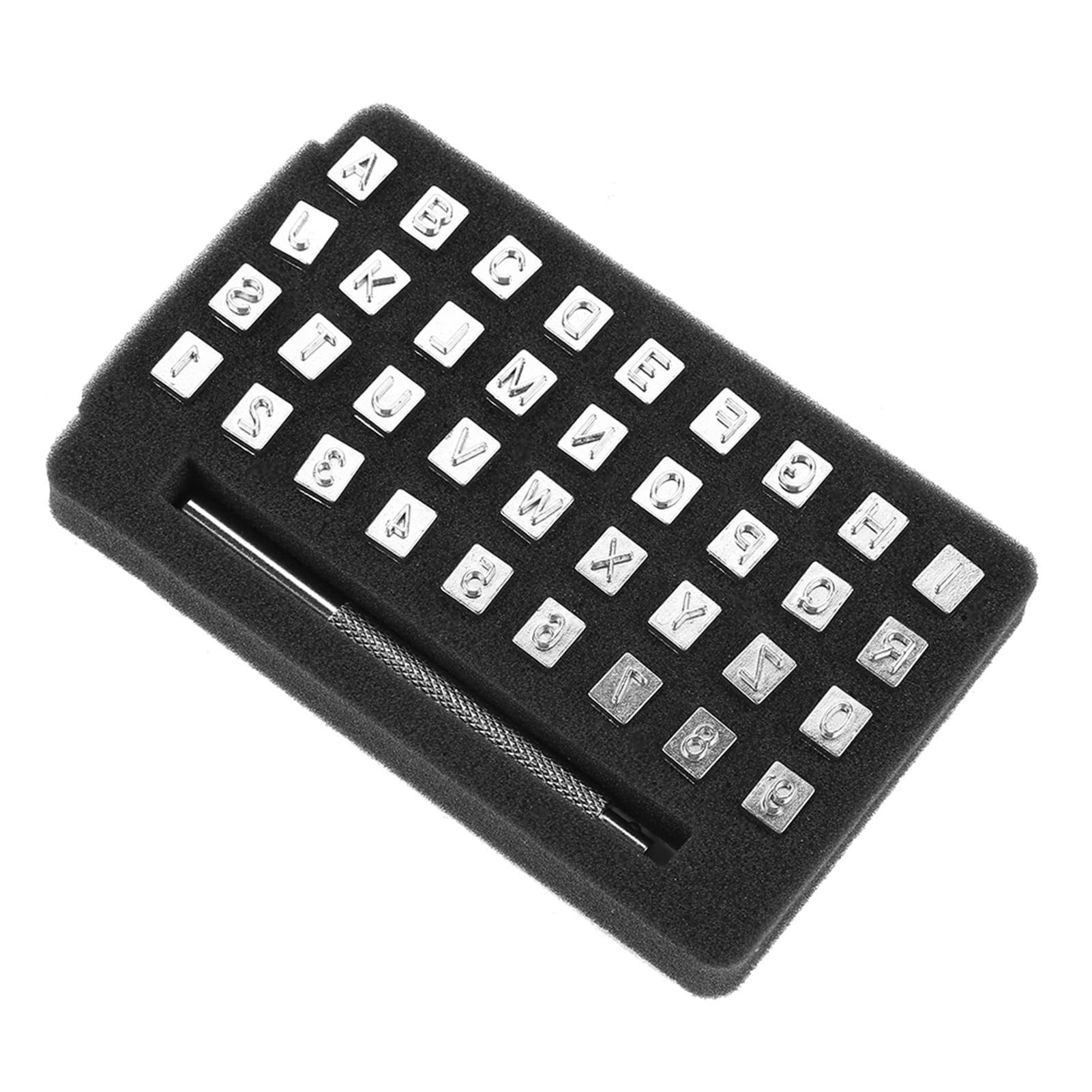 36Pcs Leathercraft Metal Letter And Number Stamps Punch Set Tool, 26 Letters Alphabet & 10