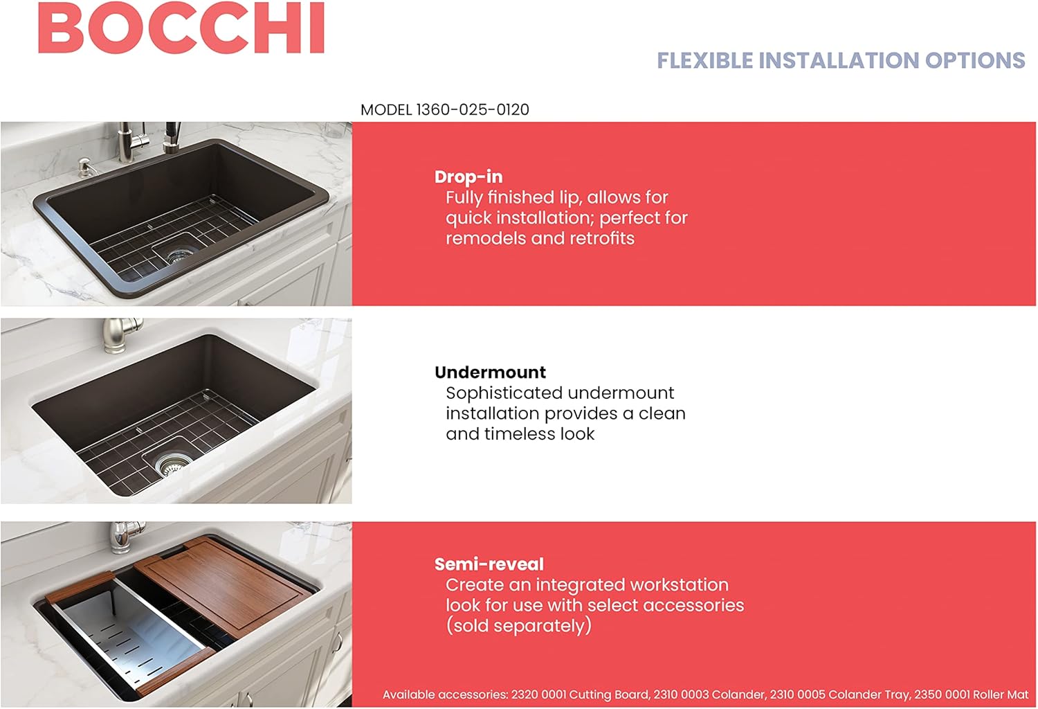 BOCCHI Sotto Dual-Mount Fireclay 27 in. Single Bowl Kitchen Sink with Protective Bottom Grid and Strainer in Matte Brown