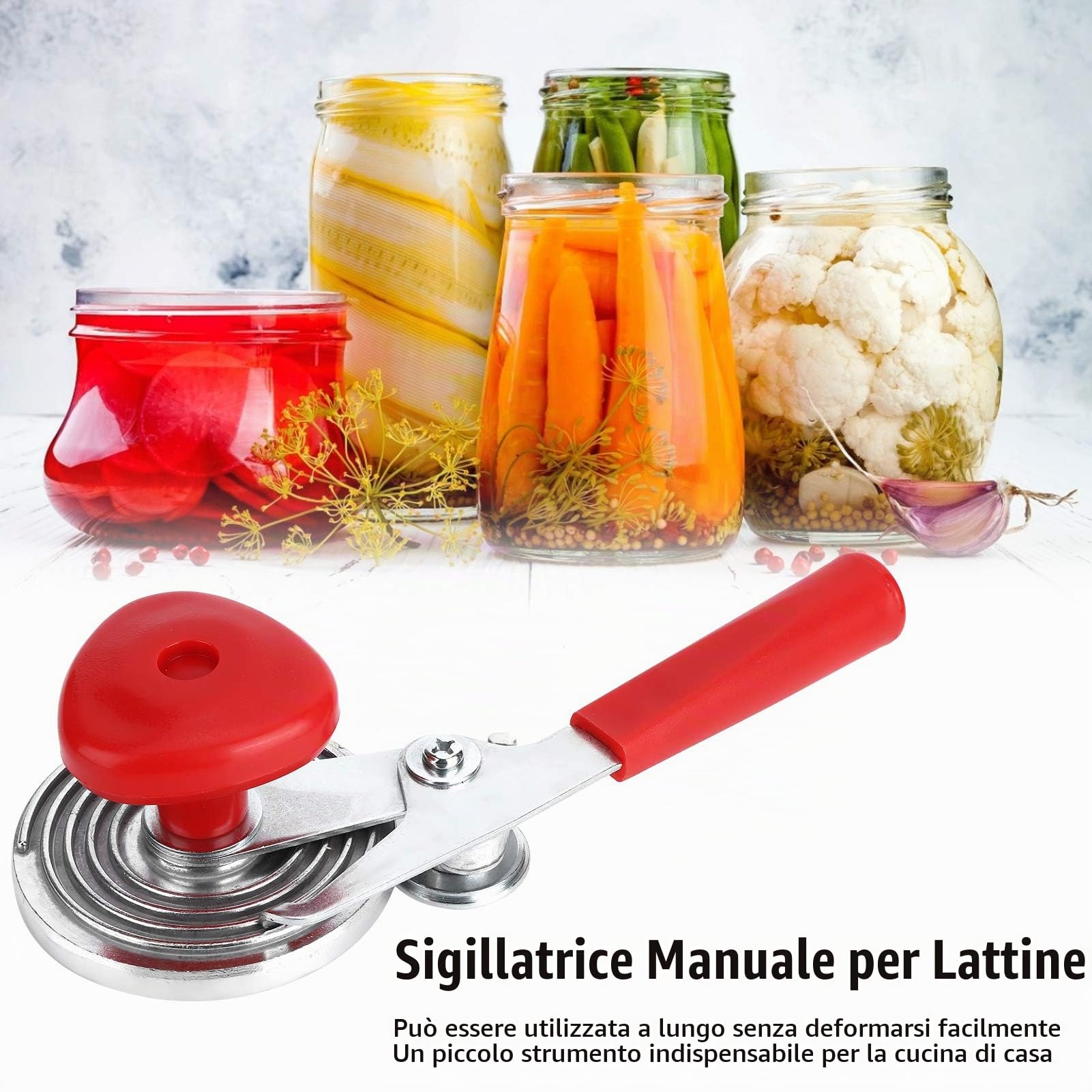 Sigillatore Manuale Per Lattine, Macchina Per Sigillare Lattine Sottovuoto da 22,5 Cm, Macchina Per Aggraffare L'ABS in Ferro Lo Strumento Per Lattine di Vetro Sigillante in Ferro Viene Utilizzato