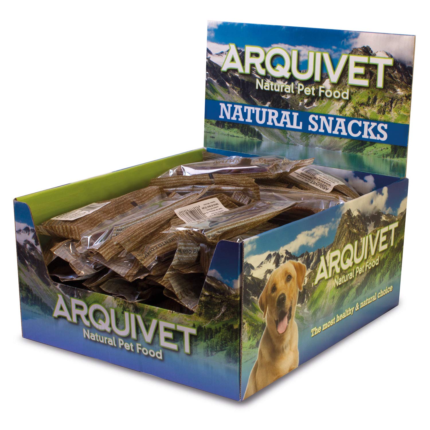 ARQUIVET Nervio de Toro 12 cm - Caja Completa 75 Unidades retractiladas - Snacks Naturales para Perros - Chuches, golosinas, recompensas, premios y chucherías para Perros