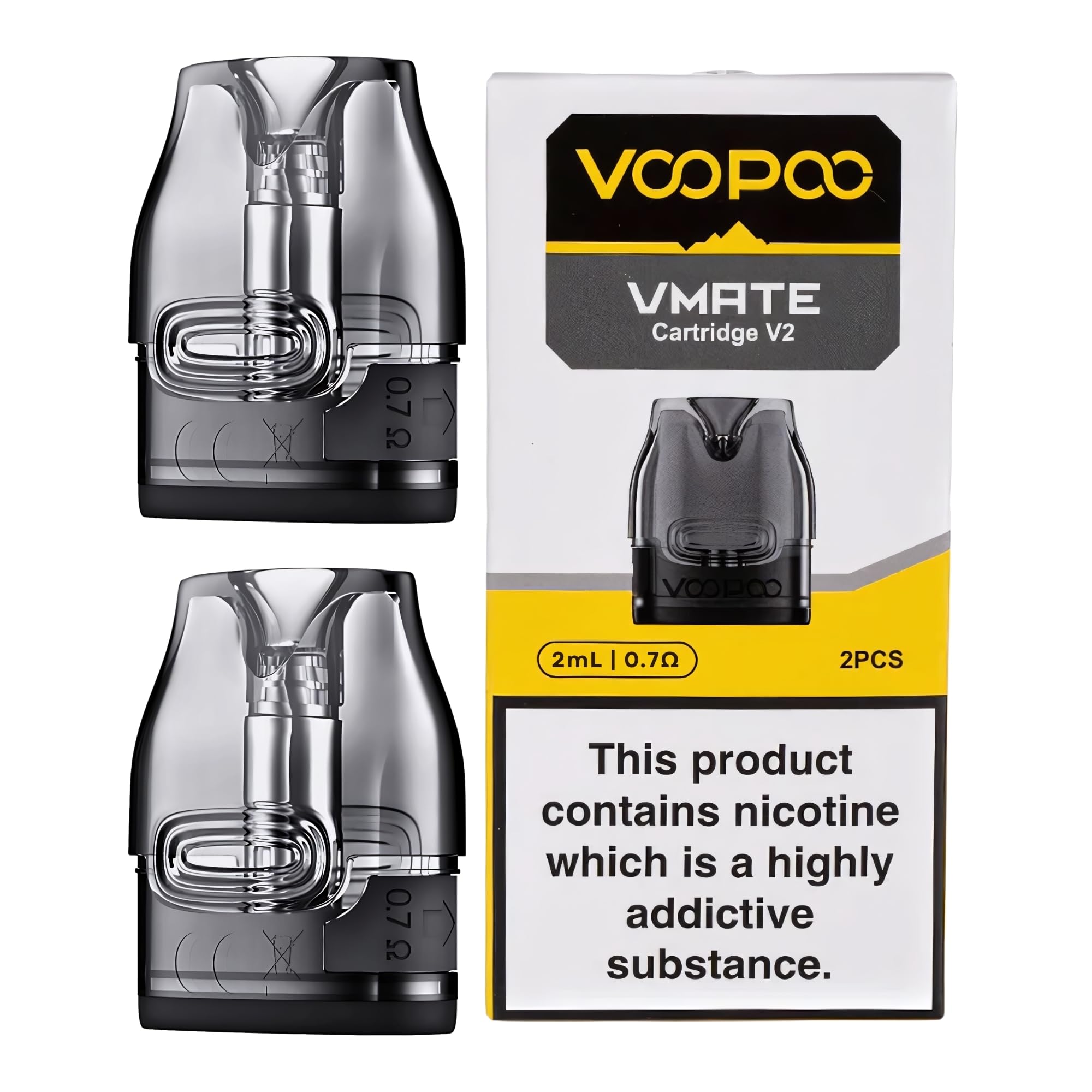 VOOPOO Vmate V2 Replacement Pods [0.7ohm | 17W] for Vmate Infinity Vape  Kit, VMate V2,
