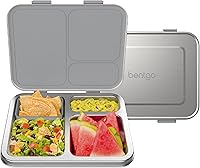Vista 12 de Bentgo Lonchera de acero inoxidable resistente a fugas para niños, 3 compartimentos con recipiente de silicona adicional, duradera, ecológica, apta