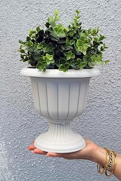 ToXA Ayakl  Deliksiz Plastik Nergis Saks  1 Adet, 1,5 Litre, 19cm, Kirli Beyaz