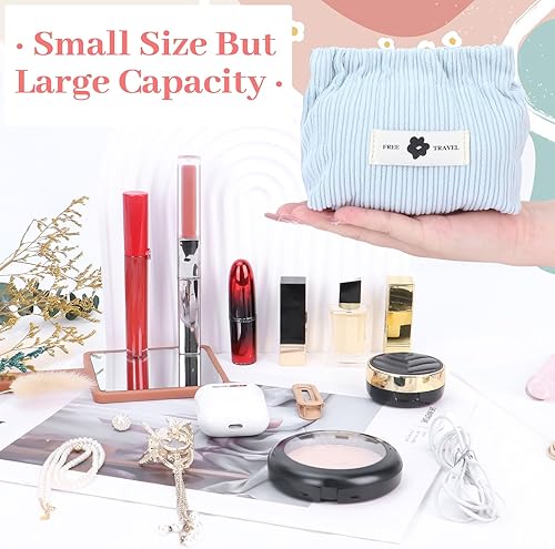 Miniatura 2 de Hzdyopk 6 organizadores elásticos de pana para el cabello, bolsa elástica de pana, bolsa organizadora pequeña de viaje portátil para accesorios para