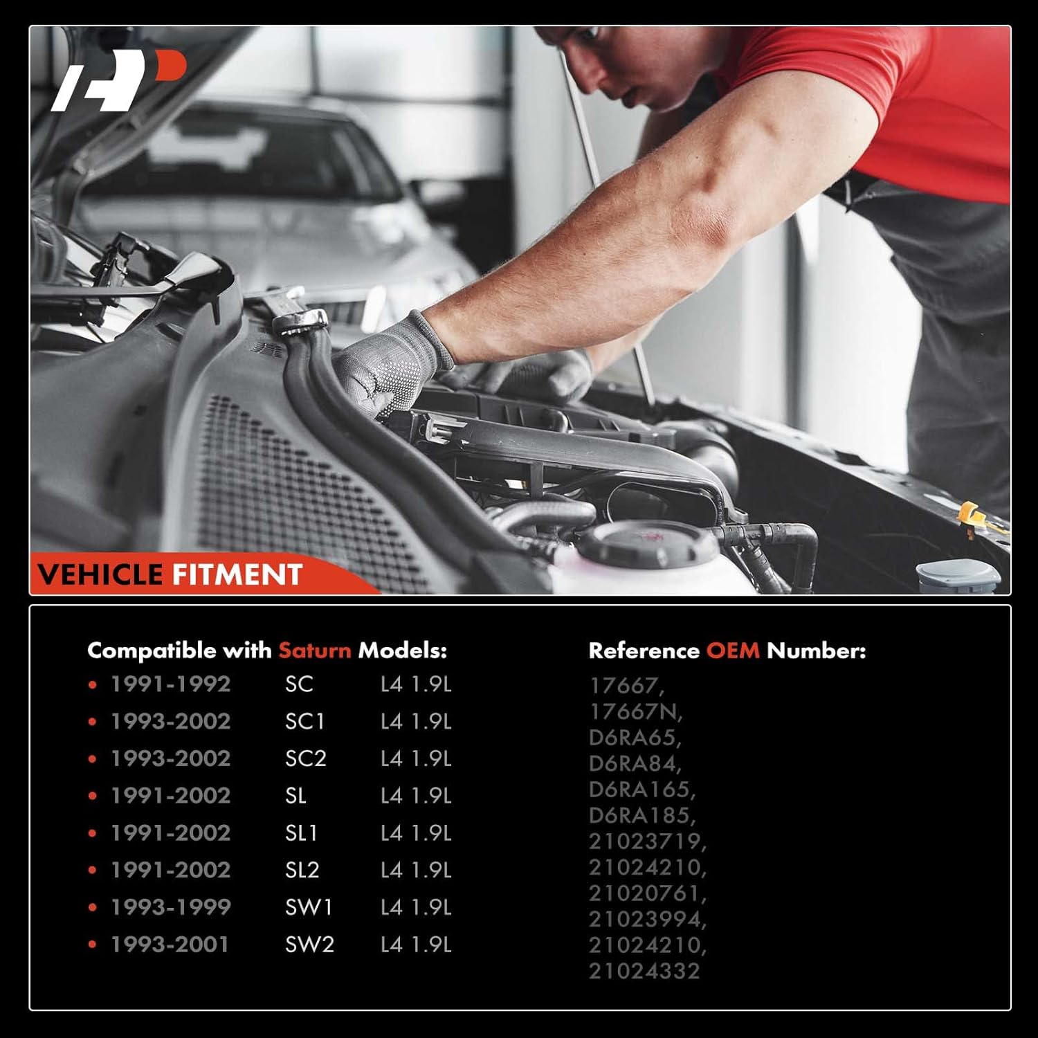 A-Premium Starter Motor Compatible with Saturn SW1 93-99, SW2 93-01, SL1 SL2 SL SC1 SC2 93-02, L4 1.9L Only, 12V 1.3KW 9-Tooth Clockwise, Replace# 21023719, 21020761, 21023994