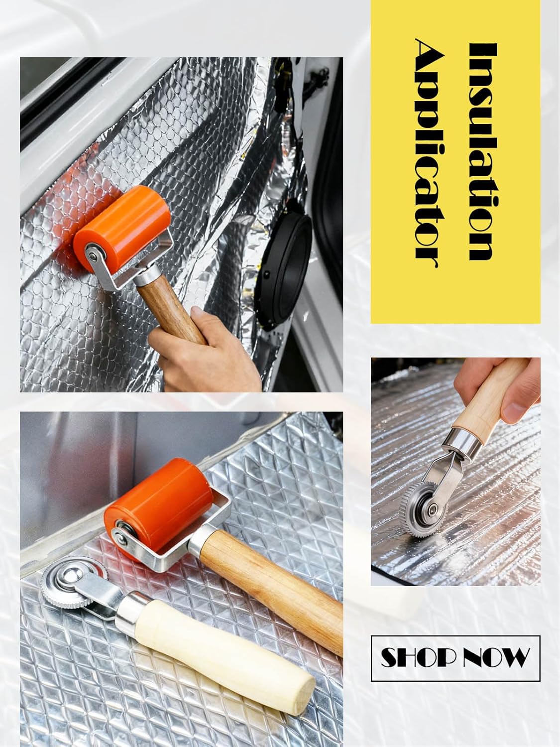 2 Pcs Sound Deadening Roller, Bearings Equipped Automobile Insulation Application Roller, Car Audio Sound Deadening Roller Seam Roller