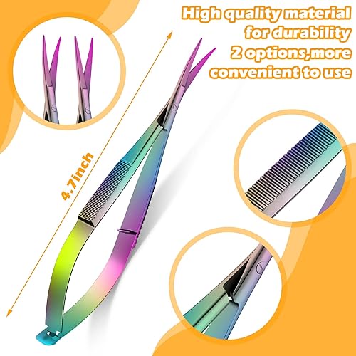 Miniatura 2 de 2 tijeras de resorte de acero inoxidable de 4.7 pulgadas, tijeras de bordado, tijeras para recortar cejas, tijeras de punta curvada para oreja,