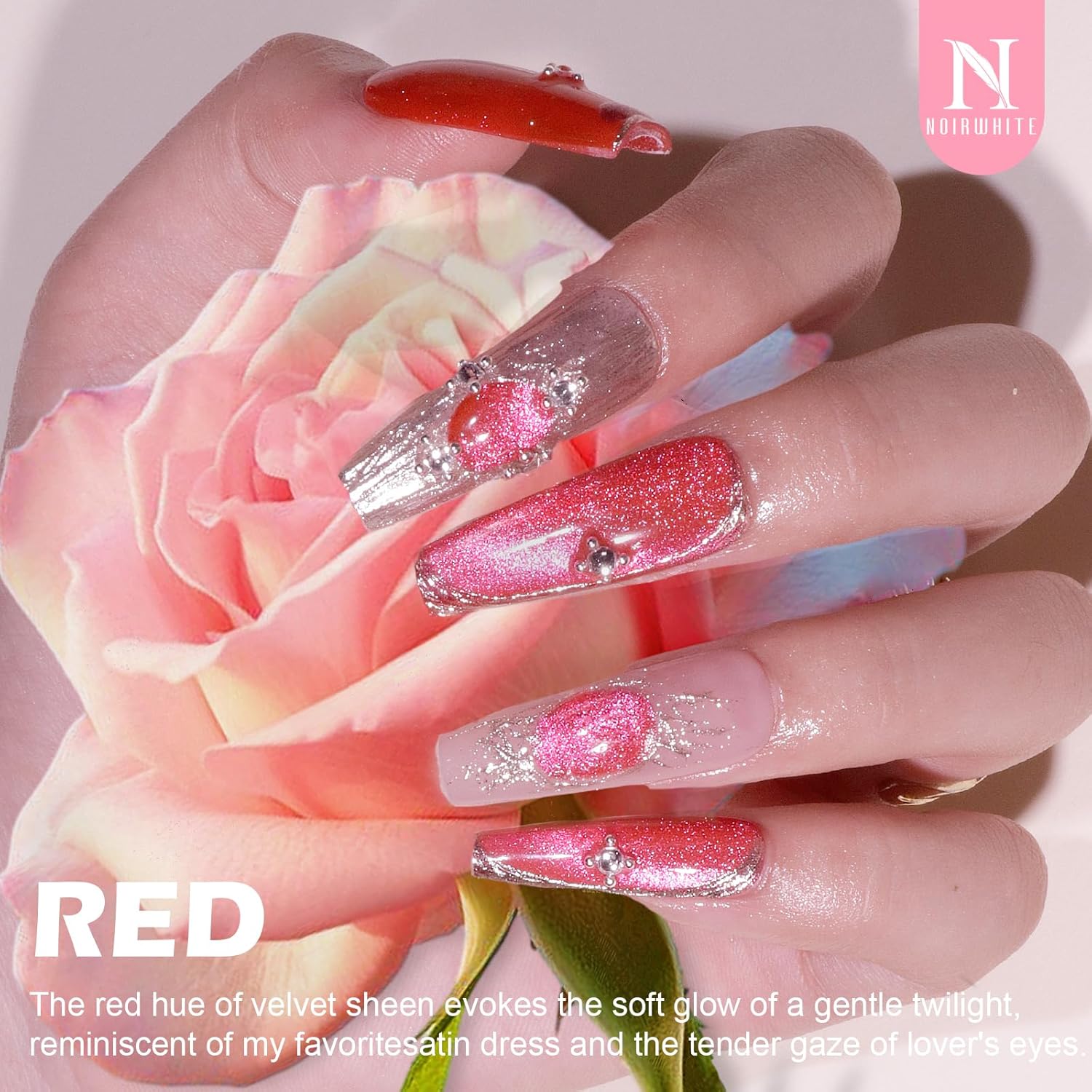 Cat Eye Gel Nail Polish Kit with Light，12 Colors Glitter Pink Red Purple Green Blue Gold Shimmer Colors Gel Nail Polish with Magnet Top Coat Base Coat Nail Art Manicure Salon DIY Home Gifts
