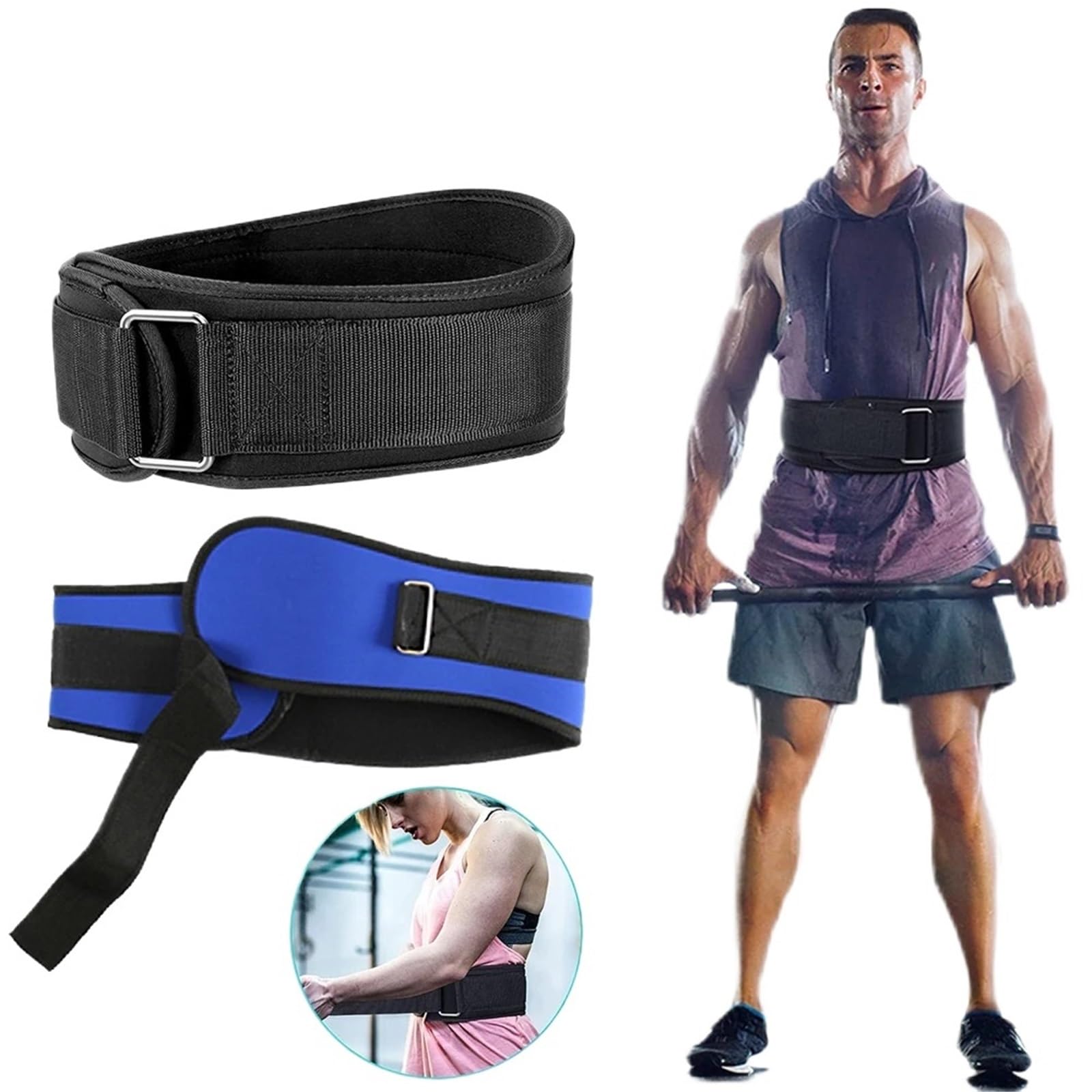 Cinturón de levantamiento pesas for hombre y mujer, mancuernas for entrenamiento, soporte for espalda, gimnasio, sentadillas, inmersión, muñequera Para Levantamiento