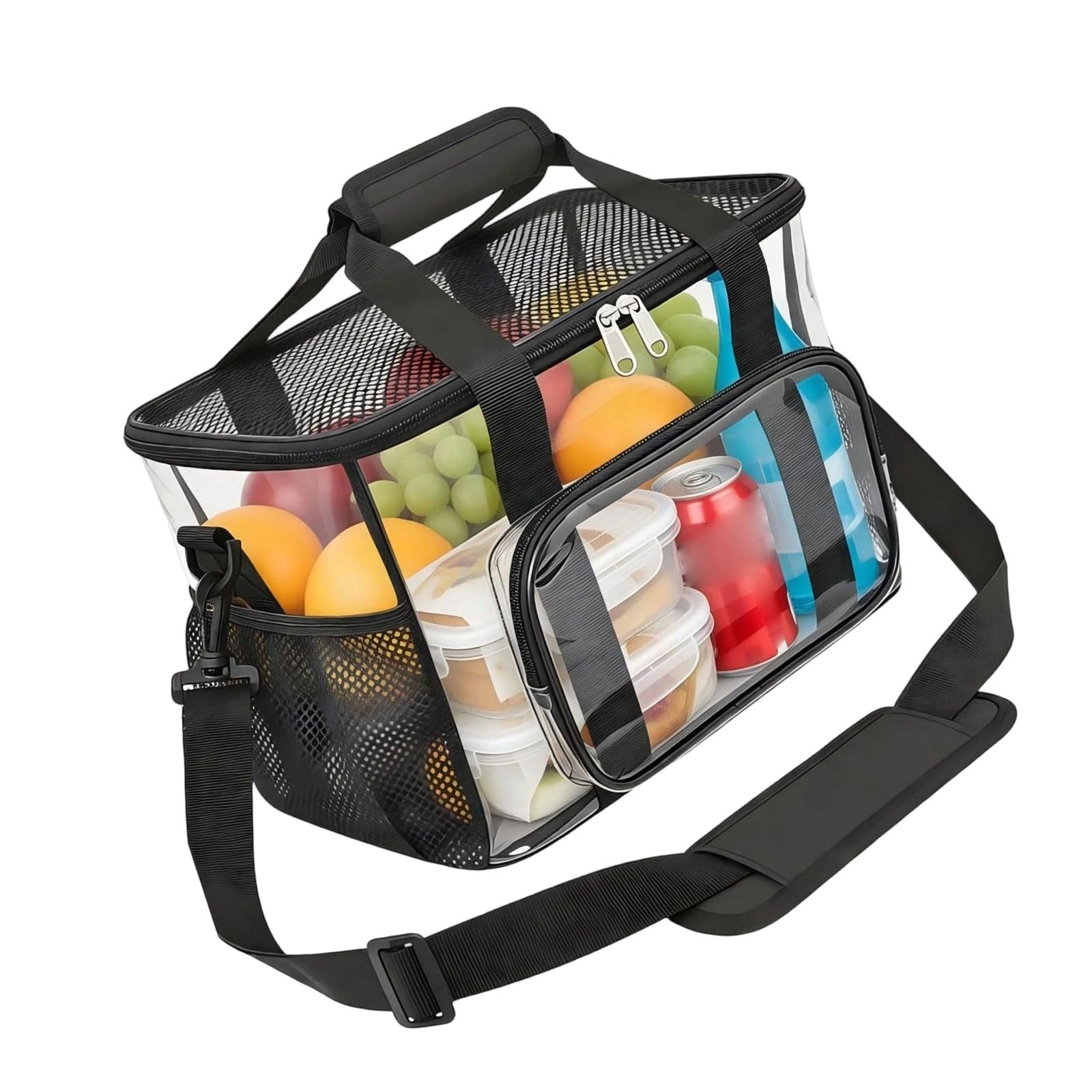 SHINLHUA 15L Compact Nylon Provisions Carrier with Reinforced Handles Secure Closure Ideal for Gym Workplace Large Capacity Mealprep Bag Removable Strap