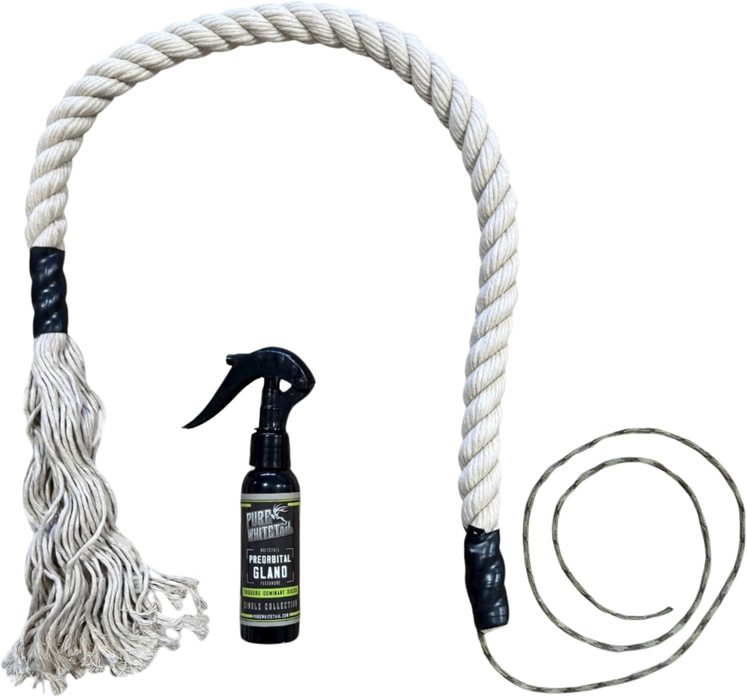 Hemp Scrape Rope | with Dominant Scrape, Spell Bound, or Preorbital Gland Mock Scrape Scent | Mock Scrape Kit | Active Scrape Scent Rope for Deer Hunting | Hemp Scent Rope Hangs Anywhere