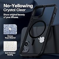 Vista 5 de TAURI Funda magnética 5 en 1 diseñada para iPhone 14 para iPhone 13, [compatible con MagSafe] con 2 protectores de pantalla + 2 protectores de lente