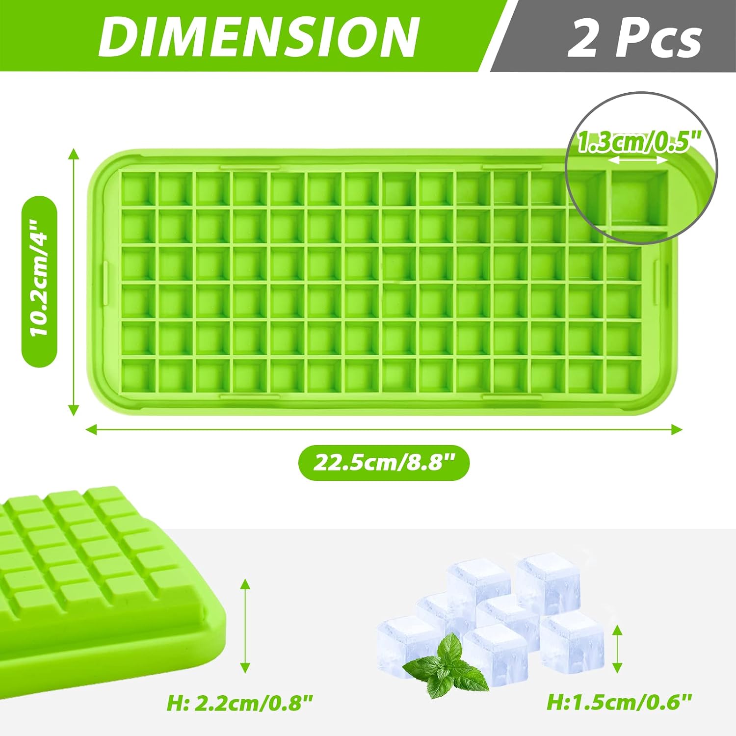 Webake Silicone Ice Cube Tray with Lid Easy Release Small Ice Molds 86 Grids Mini Crushed Tiny Ice Trays for Drinks Coffee Juice Whiskey Cocktails