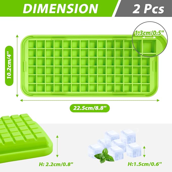 Bandeja de hielo de silicona Webake con tapa 86 cubos miniatura 3