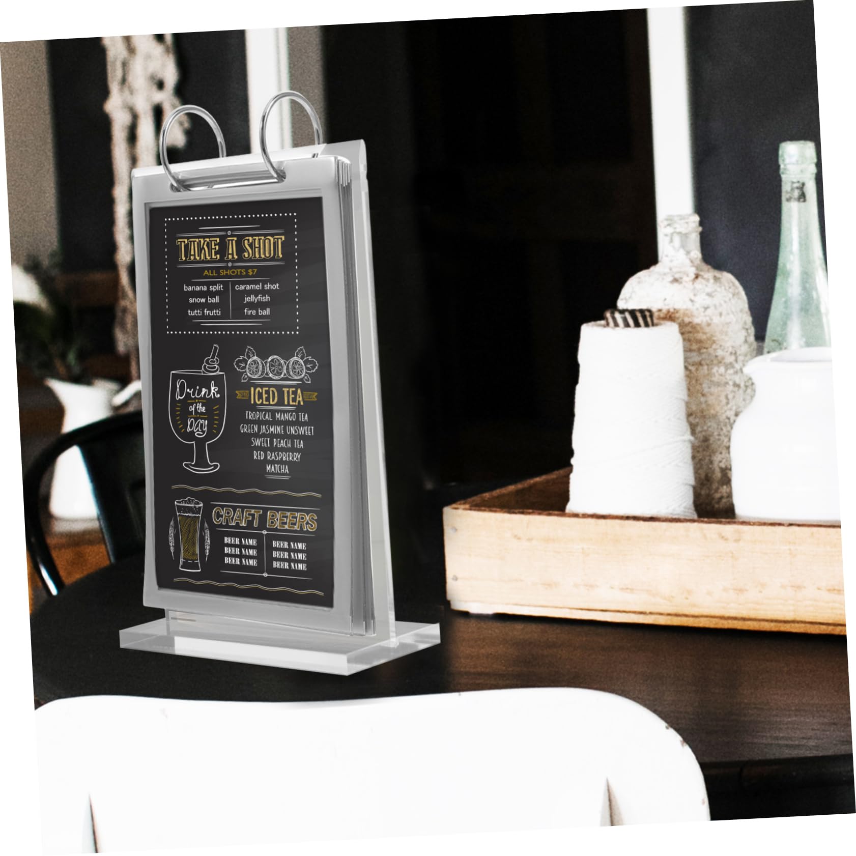 NUOBESTY 3stücke Menühalter Tischdisplay Stand Tischaufsteller Mit Stabiler Basis Für Vertikale Werbung Transparentes Für Menüs Preisschilder Tischkarten
