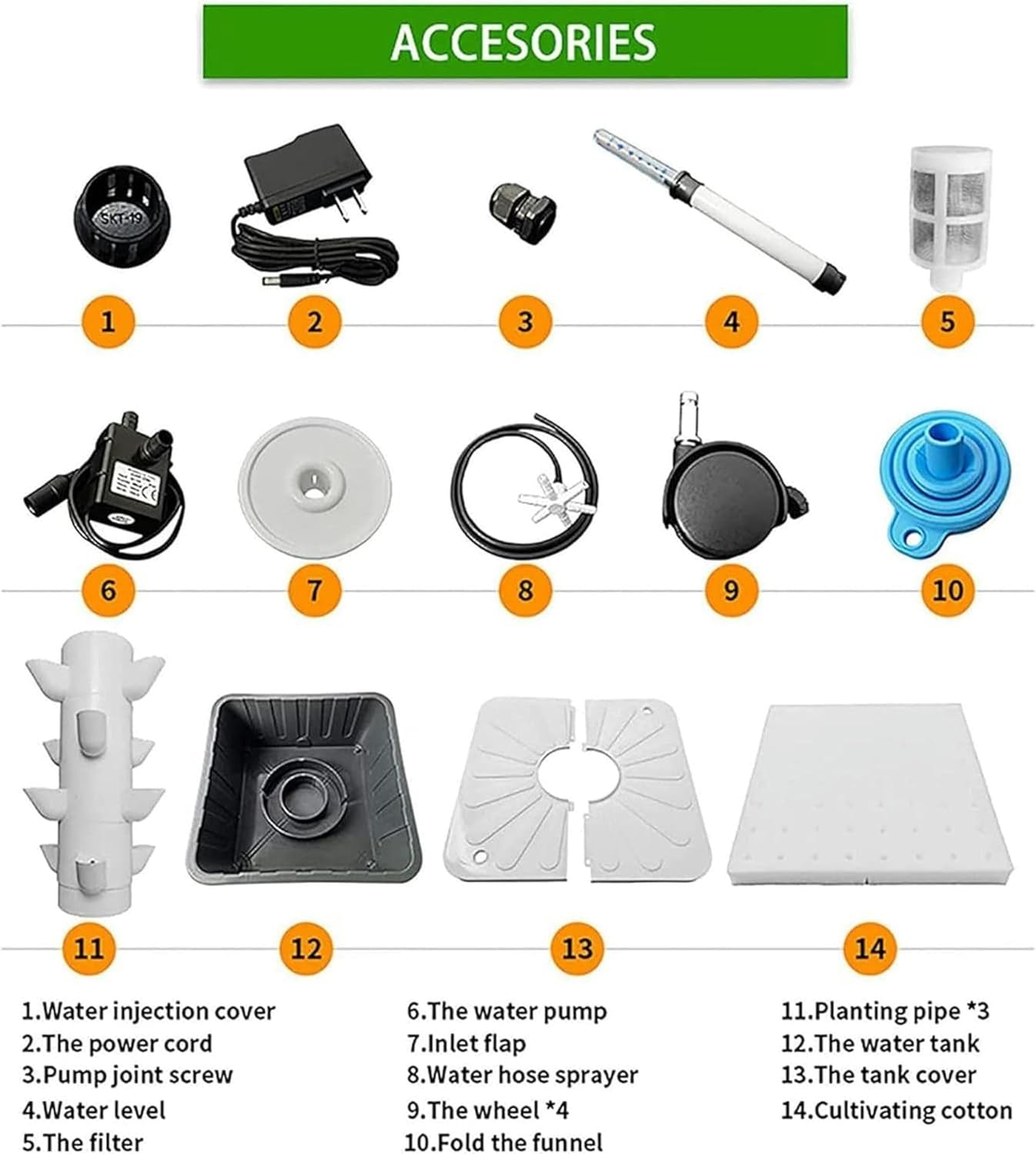 Hydroponic Culture System Kits, 45 Plant Sites Cultivation System, Vertical Cultivation Tower, Pump, Mobile Water Tank Culture System for Herbs, Fruits and Vegetables