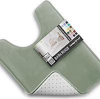 Vista 125 de Clara Clark - Tapete para baño, de espuma viscoelástica, terciopelo y felpa ultra suave, antideslizante, lavable a máquina y de secado rápido, de 17