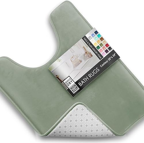 Miniatura 126 de Clara Clark - Tapetes para baño de espuma viscoelástica, terciopelo y felpa ultra suave, antideslizantes, lavables a máquina y de secado rápido,