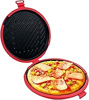 Vista 8 de Sartén para microondas de 9.5 pulgadas y bandeja para verduras – Máquina de sándwiches antiadherente 5 en 1, sartén para pizza y tocino con tapa