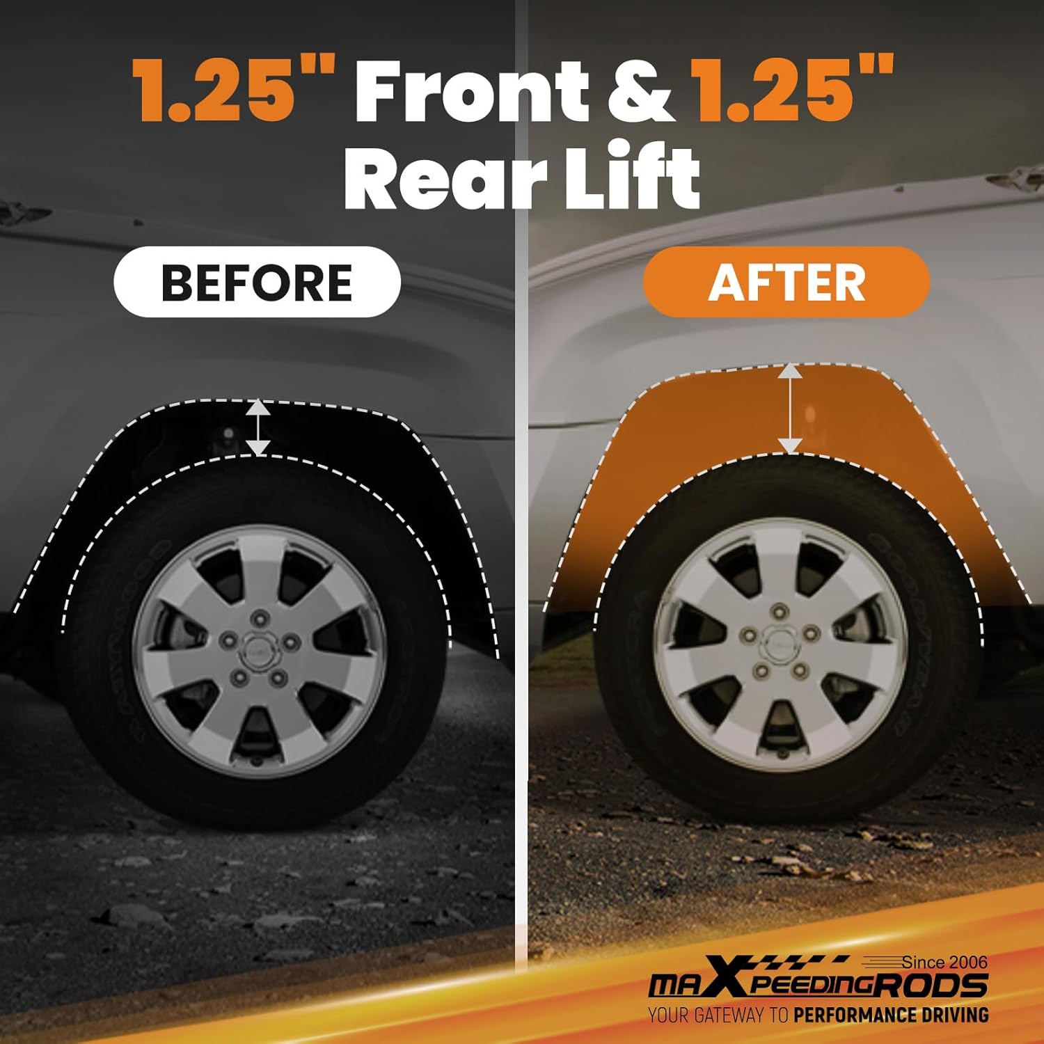 maXpeedingrods 1.25" Lift Kit for Jeep Wrangler YJ 1987-1995, Suspension Leaf Spring Shackle Lift Kit