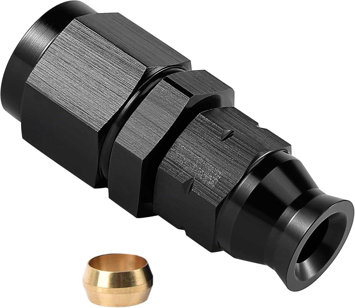EVIL ENERGY 6AN Female Flare to 3/8" Compression Hardline Fitting Aluminum Black